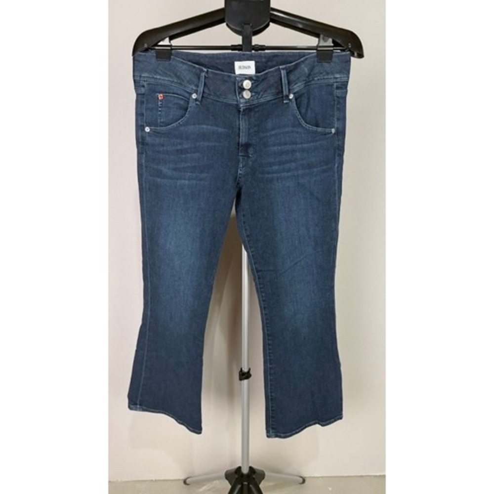 Hudson Jeans Women's Flare Cropped Blue Denim Pants Size 28